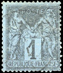 Yvert et Tellier Groupe allégorique 1876 1900 N°84 Individuel Oblitéré