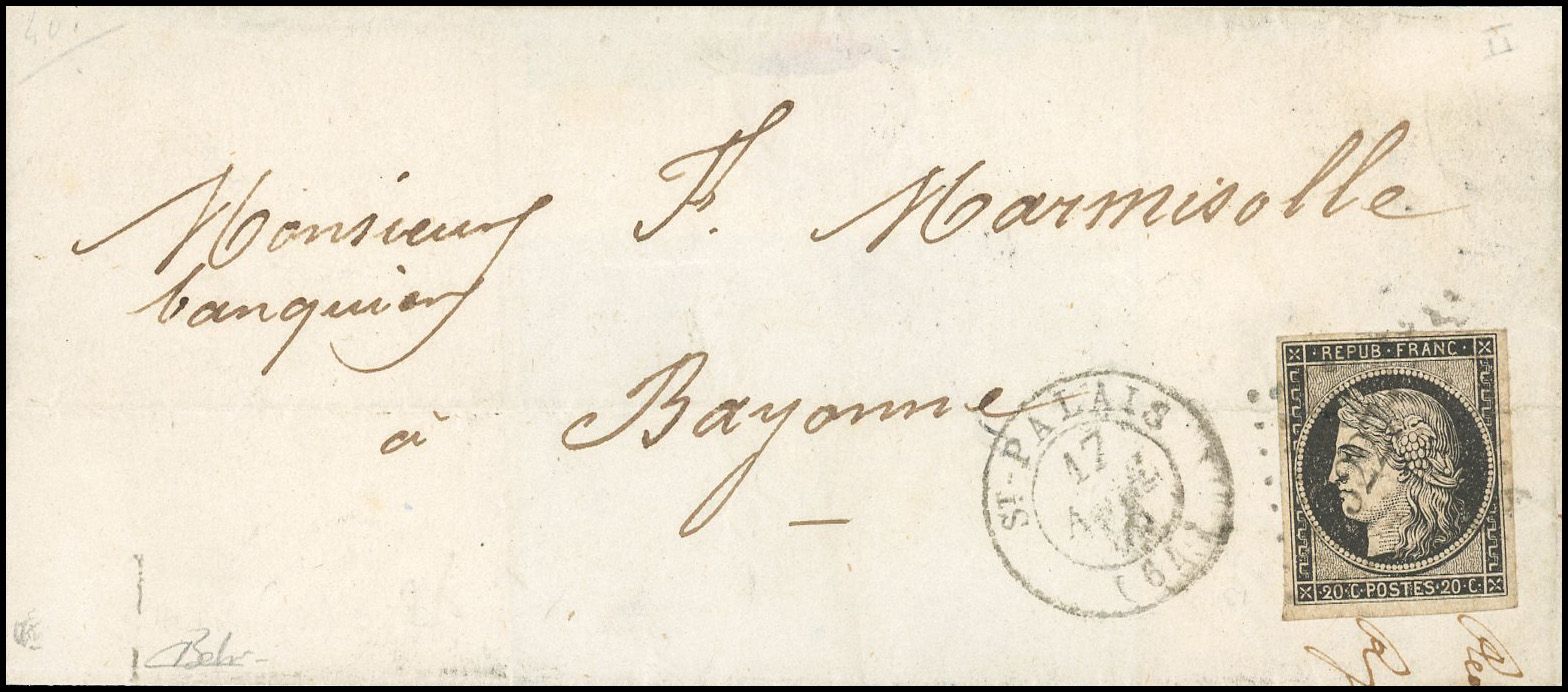 Yvert et Tellier Cérès 1849 1850 N°3 Individuel Oblitéré