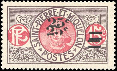 Yvert et Tellier SAINT PIERRE ET MIQUELON N°118a Individuel Neuf avec gomme
