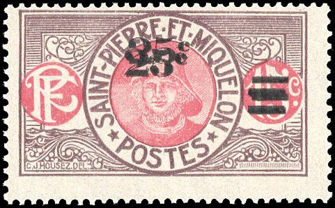 Yvert et Tellier SAINT PIERRE ET MIQUELON N°118b Individuel Neuf avec gomme intacte