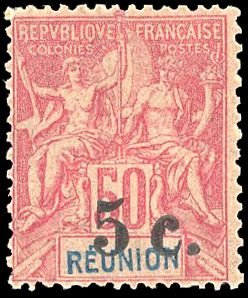 Yvert et Tellier REUNION N°53b Individuel Neuf avec gomme