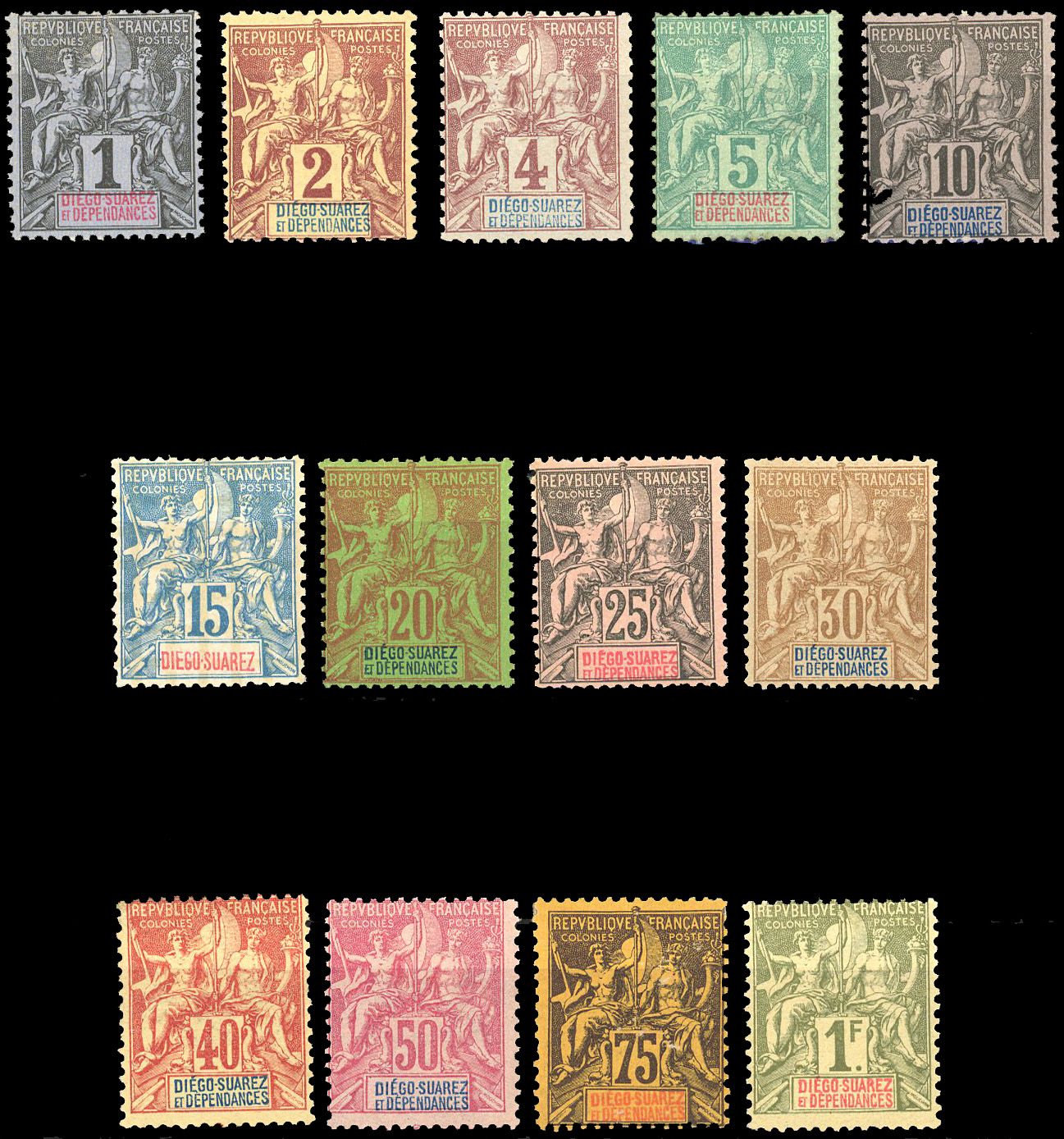 Yvert et Tellier DIEGO SUAREZ N°25 / 37 Individuel Neuf avec gomme