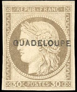 Yvert et Tellier GUADELOUPE N°12 Individuel Neuf avec gomme