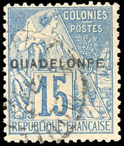 Yvert et Tellier GUADELOUPE N°19c Individuel Oblitéré