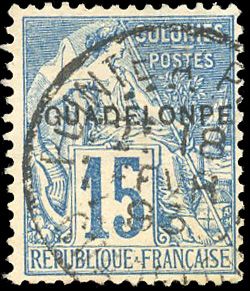 Yvert et Tellier GUADELOUPE N°19c Individuel Oblitéré