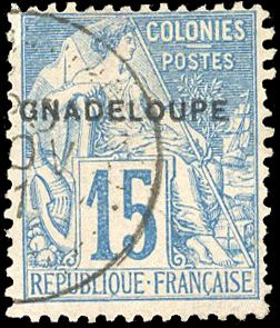 Yvert et Tellier GUADELOUPE N°19a Individuel Oblitéré