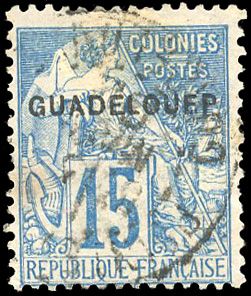 Yvert et Tellier GUADELOUPE N°19d Individuel Oblitéré