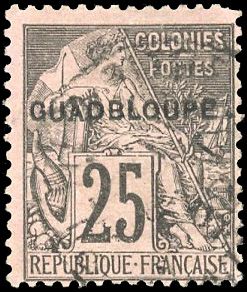 Yvert et Tellier GUADELOUPE N°21b Individuel Oblitéré