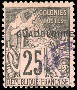 Yvert et Tellier GUADELOUPE N°21b Individuel Oblitéré