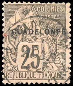 Yvert et Tellier GUADELOUPE N°21c Individuel Oblitéré