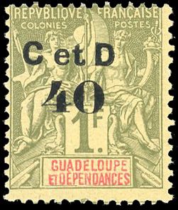 Yvert et Tellier GUADELOUPE N°48b Individuel Neuf avec gomme