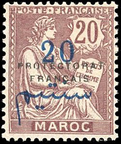 Yvert et Tellier MAROC BUREAUX Français N°43a Individuel Neuf avec gomme