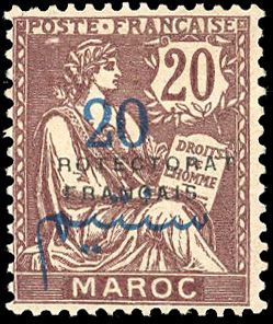 Yvert et Tellier MAROC BUREAUX Français N°43b Individuel Neuf avec gomme
