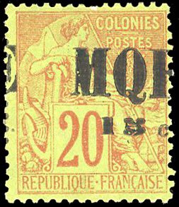 Yvert et Tellier MARTINIQUE N°2 Individuel Neuf avec gomme