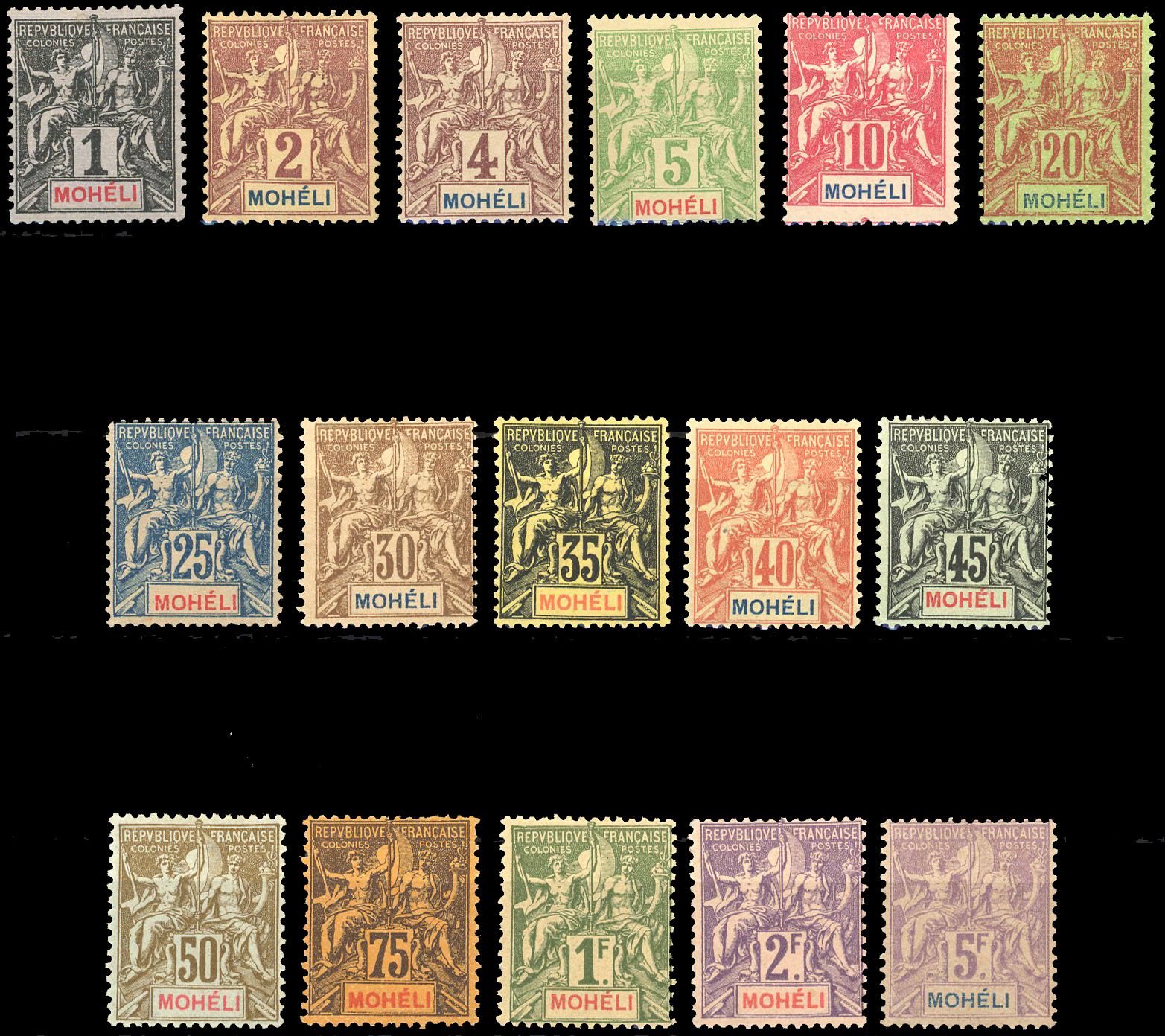 Yvert et Tellier MOHELI N°1 / 16 Individuel Neuf avec gomme