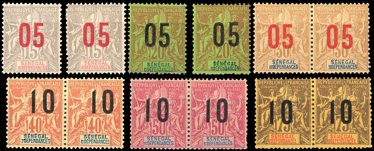 Yvert et Tellier SENEGAL N°47 + 47A + 48 + 48A Individuel Neuf avec gomme