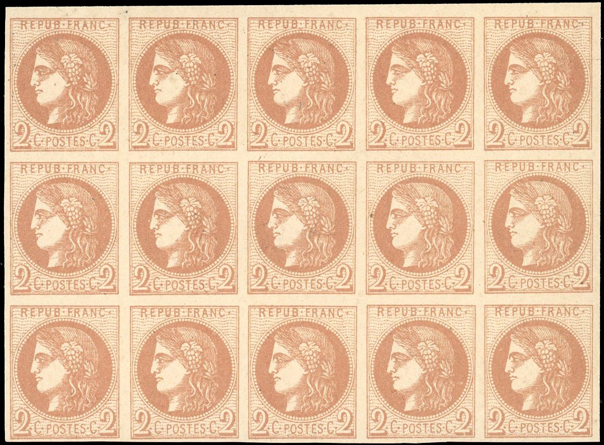 Yvert et Tellier Emission de Bordeaux 1870 1871 N°40B Multiple Neuf avec gomme