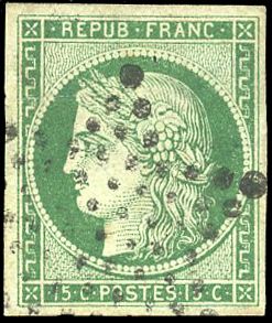 Yvert et Tellier Cérès 1849 1850 N°2b Individuel Oblitéré