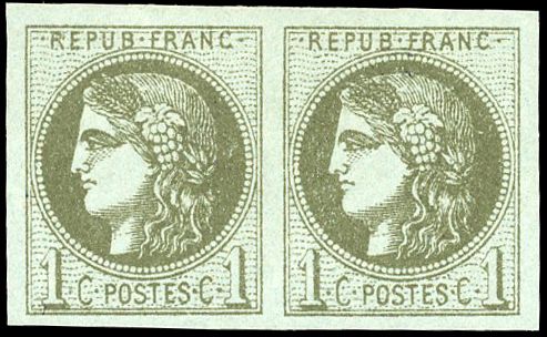 Yvert et Tellier Emission de Bordeaux 1870 1871 N°39A Paire Neuf avec gomme
