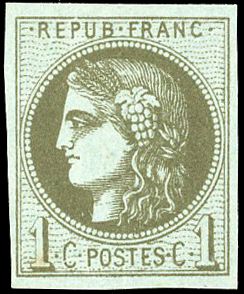 Yvert et Tellier Emission de Bordeaux 1870 1871 N°39C Individuel Neuf avec gomme
