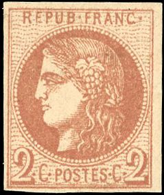Yvert et Tellier Emission de Bordeaux 1870 1871 N°40B Individuel Neuf sans gomme