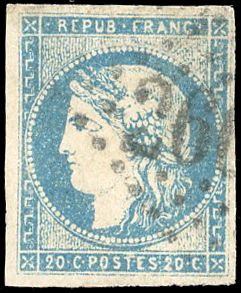 Yvert et Tellier Emission de Bordeaux 1870 1871 N°44B Individuel Oblitéré