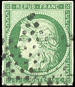 Yvert et Tellier Cérès 1849 1850 N°2b Individuel Oblitéré