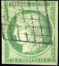 Yvert et Tellier Cérès 1849 1850 N°2 Individuel Oblitéré