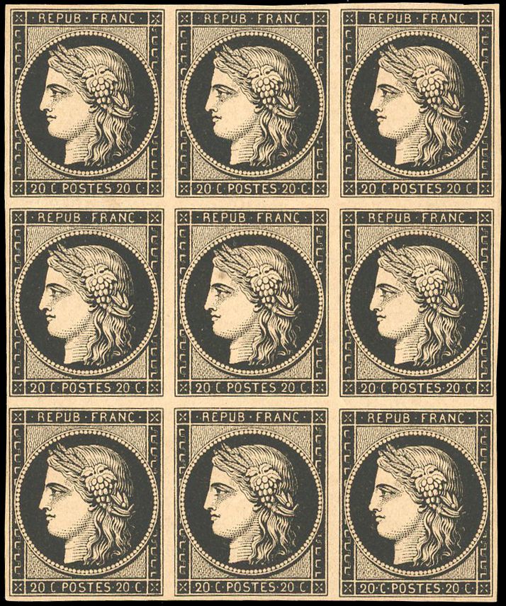 Yvert et Tellier Cérès 1849 1850 N°3 Multiple Neuf sans gomme