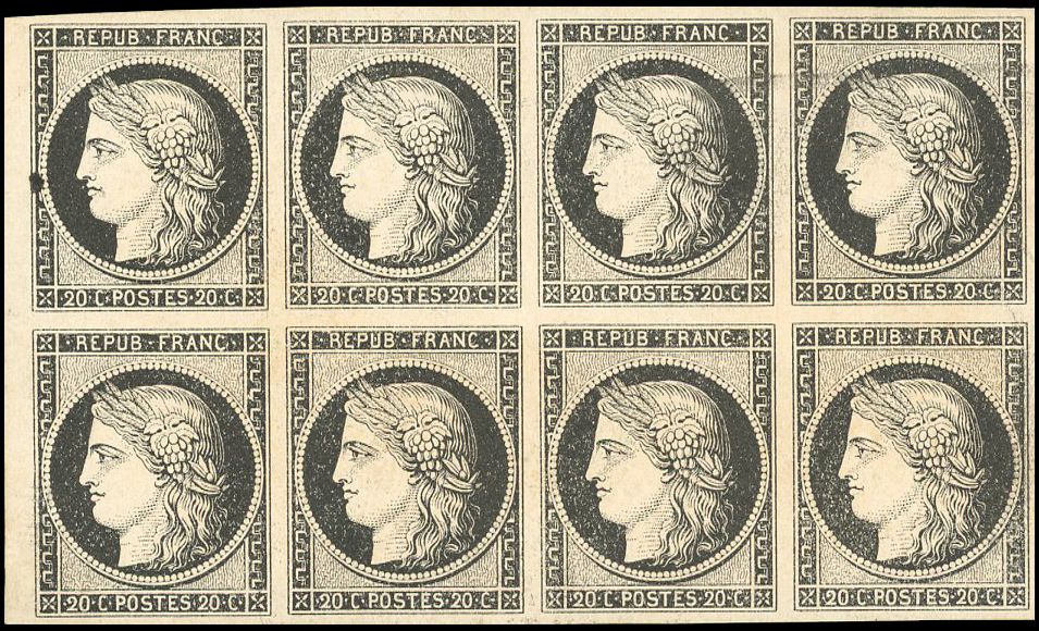 Yvert et Tellier Cérès 1849 1850 N°3a Multiple Neuf avec gomme intacte