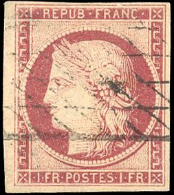 Yvert et Tellier Cérès 1849 1850 N°6a Individuel Oblitéré