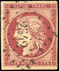 Yvert et Tellier Cérès 1849 1850 N°6 Individuel Oblitéré