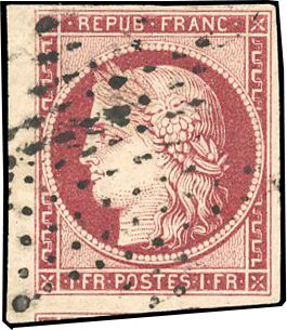 Yvert et Tellier Cérès 1849 1850 N°6a Individuel Oblitéré