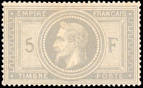 Yvert et Tellier Empire Lauré 1863 1870 N°33 Individuel Neuf avec gomme