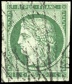Yvert et Tellier Cérès 1849 1850 N°2 Individuel Oblitéré