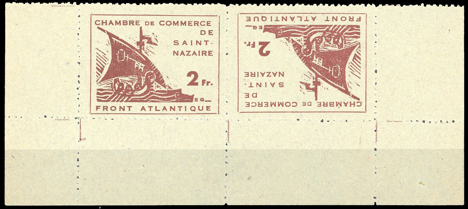 Yvert et Tellier Timbre de guerre N°9 Paire Neuf sans gomme