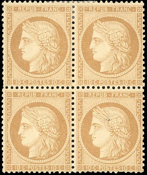 Yvert et Tellier Siège de Paris 1870 1871 N°36 Bloc de 4 Neuf avec gomme