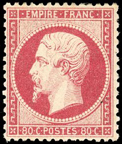 Yvert et Tellier Empire dentelé 1862 N°24 Individuel Neuf avec gomme