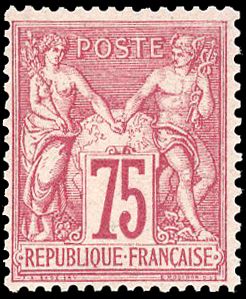 Yvert et Tellier Groupe allégorique 1876 1900 N°71 Individuel Neuf avec gomme
