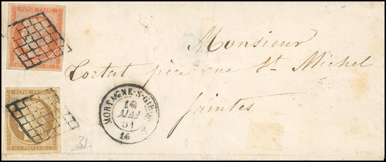 Yvert et Tellier Cérès 1849 1850 N°1 + 5 Individuel Oblitéré