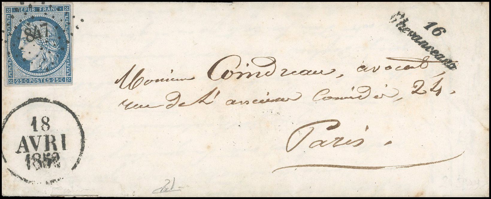 Yvert et Tellier Cérès 1849 1850 N°4 Individuel Oblitéré