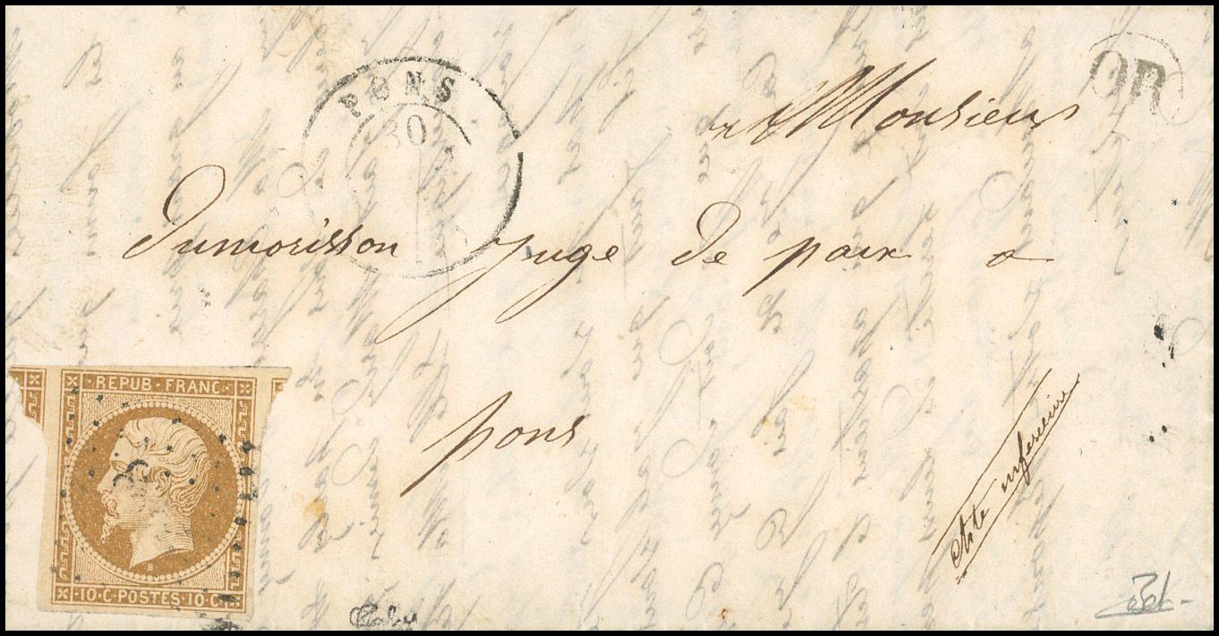 Yvert et Tellier Présidence 1852 N°9 Individuel Oblitéré