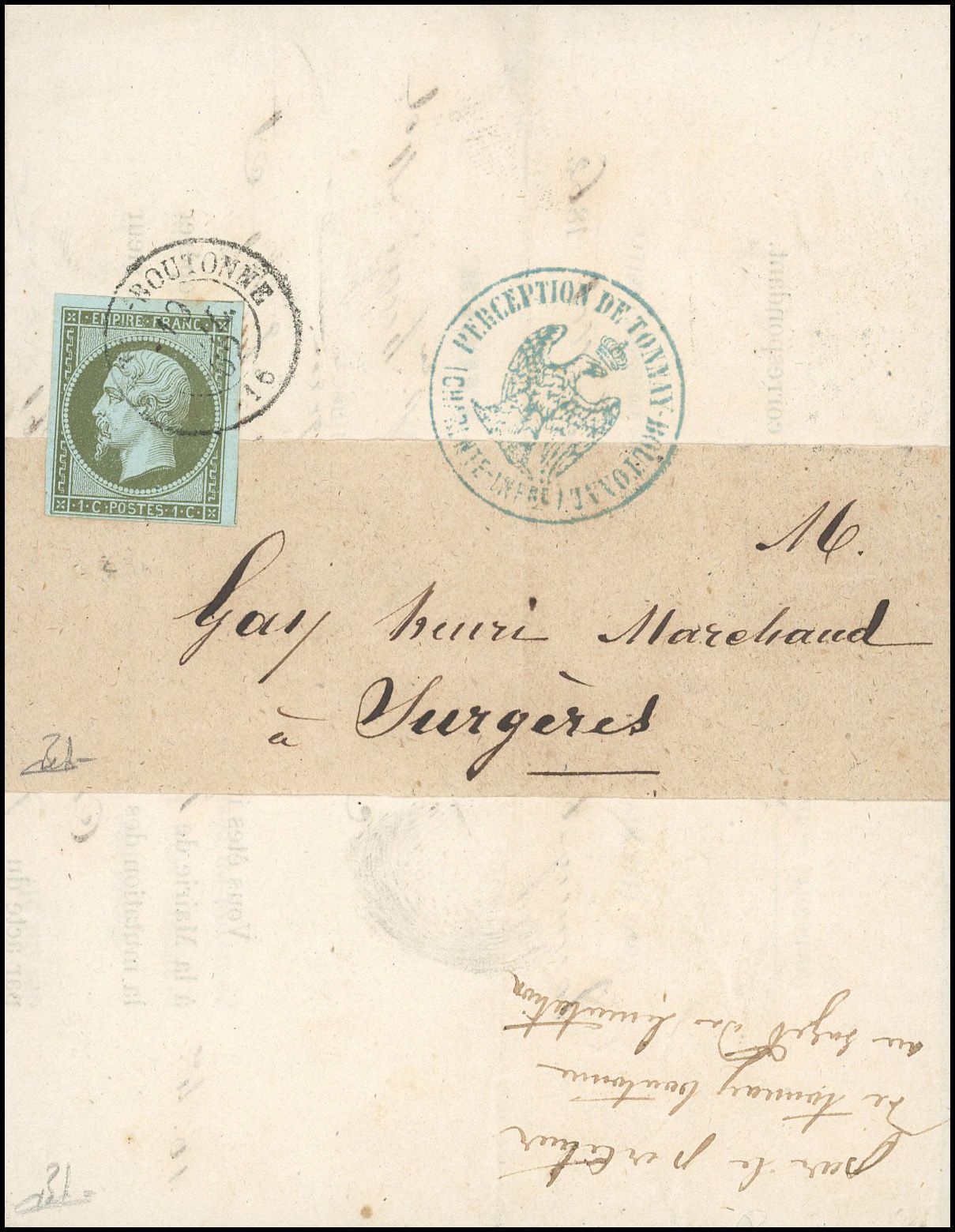 Yvert et Tellier Empire non dentelé 1853 1860 N°11 Individuel Oblitéré