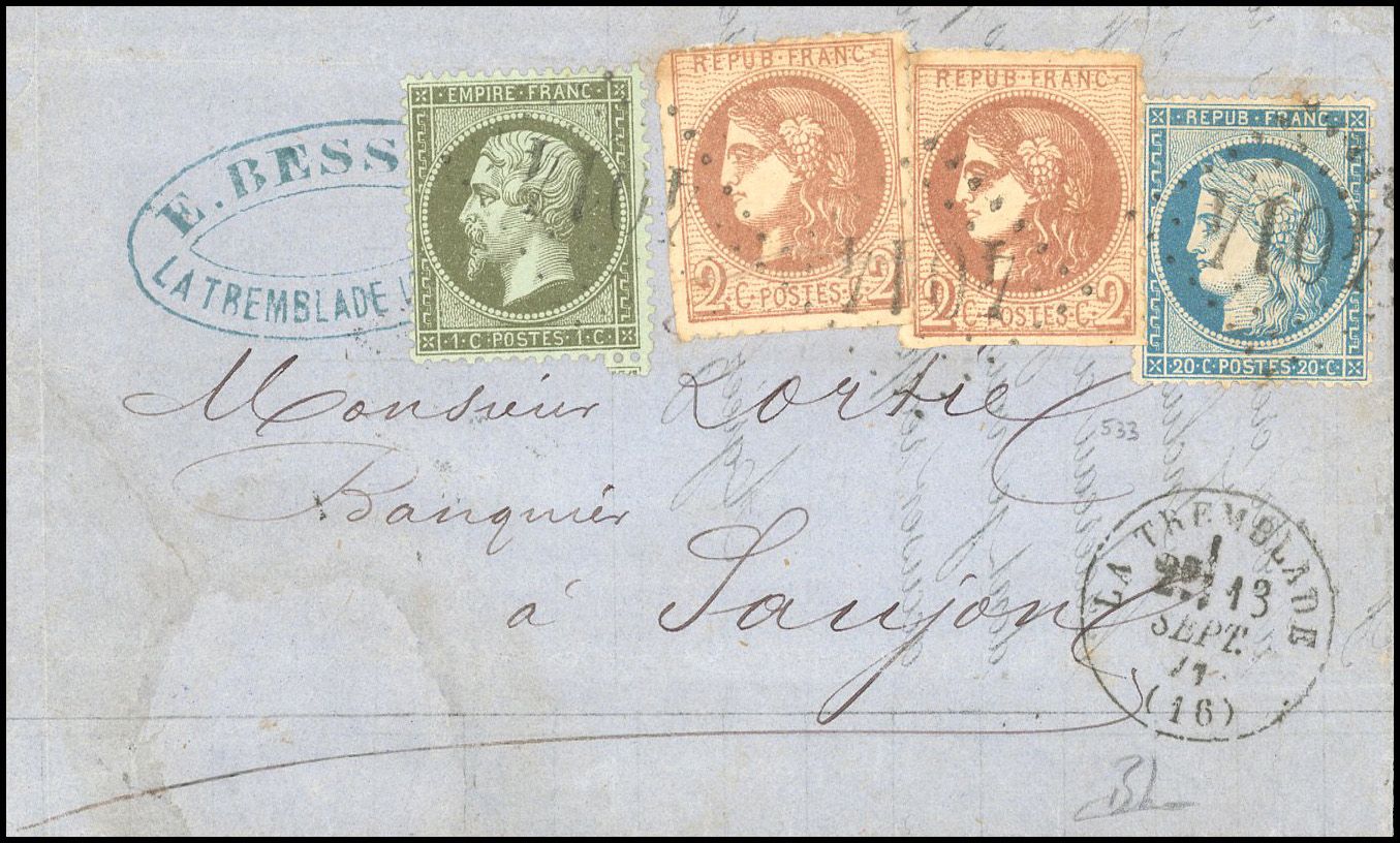 Yvert et Tellier Empire dentelé 1862 N°19 + 37 + 40 Individuel Oblitéré