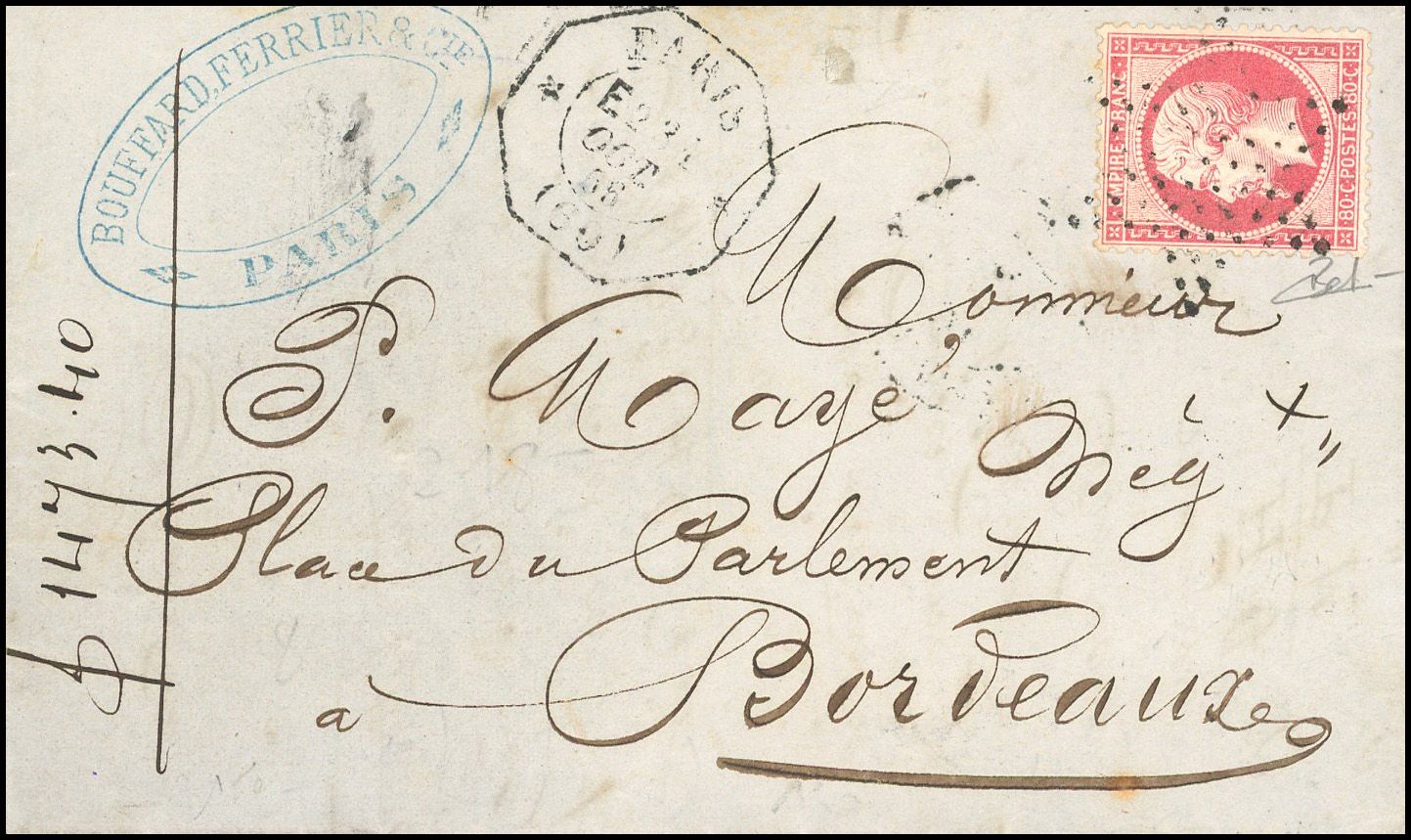 Yvert et Tellier Empire dentelé 1862 N°24 Individuel Oblitéré