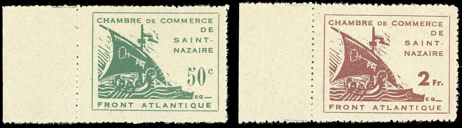 Yvert et Tellier Timbre de guerre N°8 + 9 Individuel Neuf sans gomme