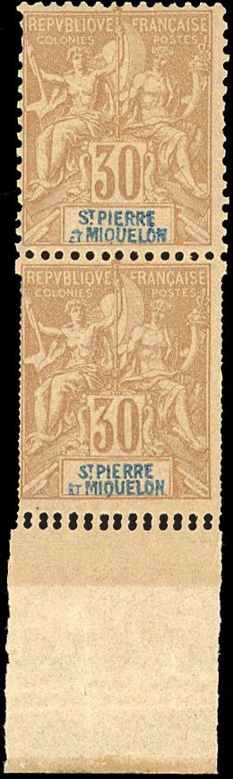 Yvert et Tellier SAINT PIERRE ET MIQUELON N°47 Paire Neuf avec gomme intacte