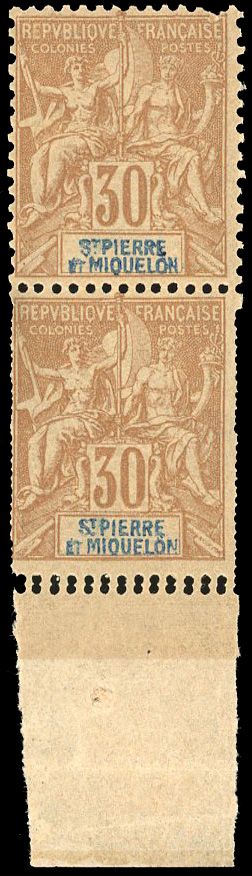 Yvert et Tellier SAINT PIERRE ET MIQUELON N°47 Paire Neuf avec gomme intacte