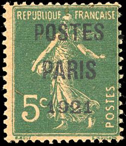 Yvert et Tellier Préoblitérés N°26b Individuel Neuf avec gomme