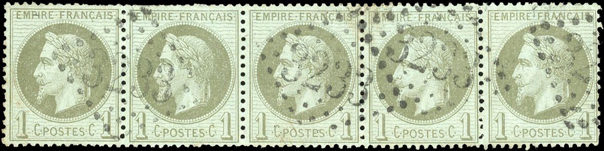 Yvert et Tellier Empire Lauré 1863 1870 N°25 Multiple Oblitéré